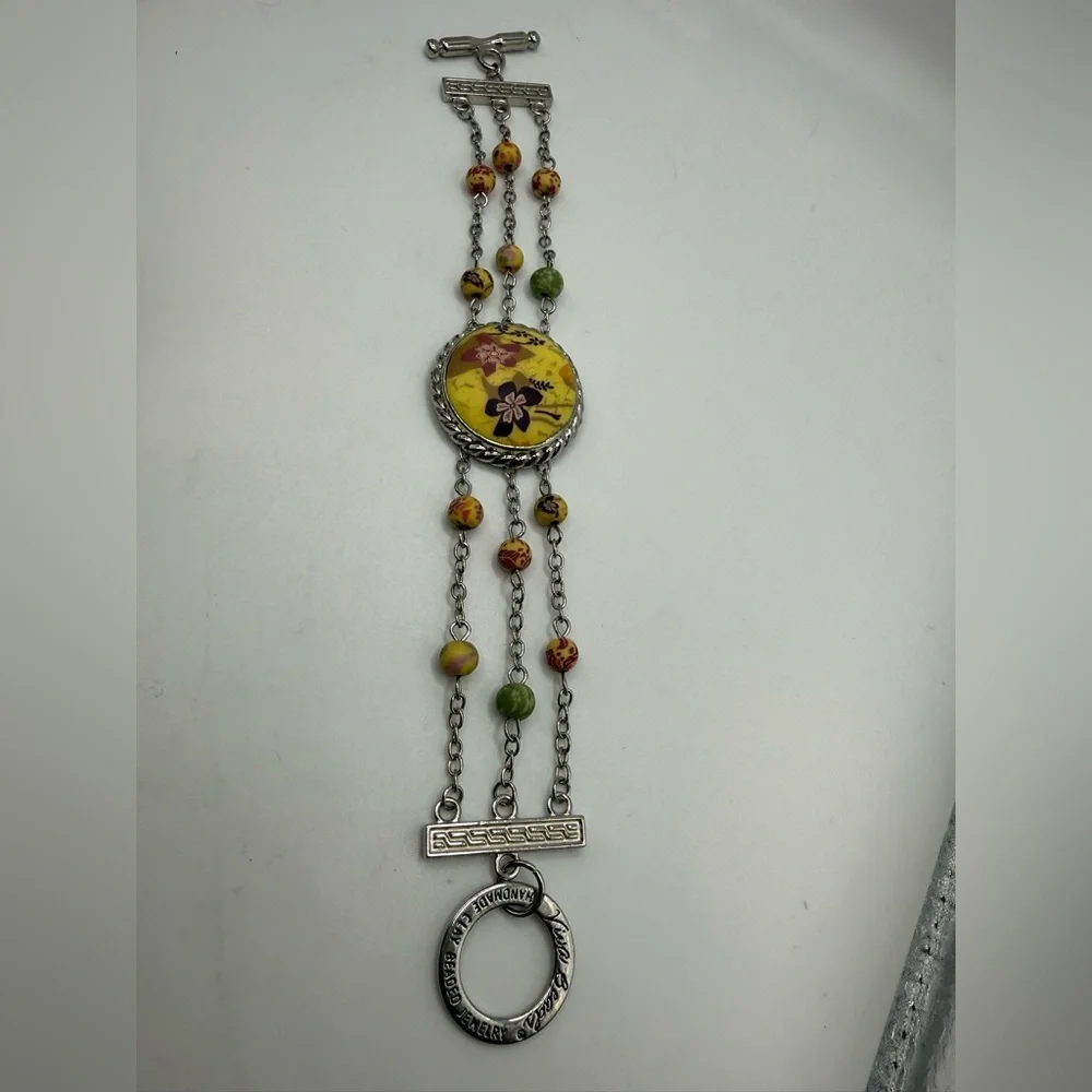 Viva Beads Handmade Clay Beaded Bracelet 7.5”